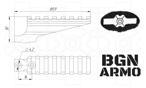 Планка BGN ARMO -  ДКМ Picatinny H30-S7