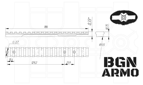 Планка BGN ARMO - Picatinny Rem700 Long Action